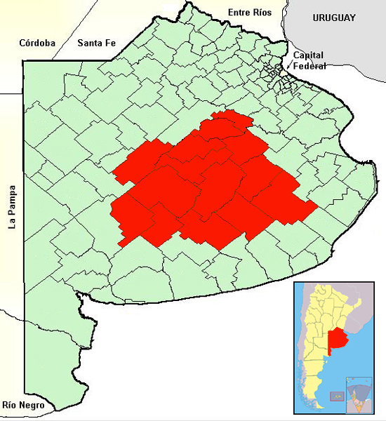 Ubicación de la Diócesis en la Provincia de Buenos Aires